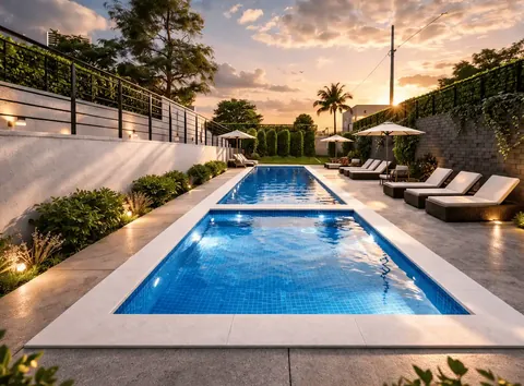Piscinas adulto e infantil do Residencial Villa Bela Vista